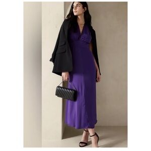 Banana Republic Wrap-Waist Maxi Dress Panama Purple